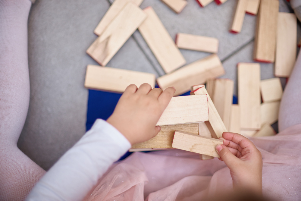 Child playing with blocks