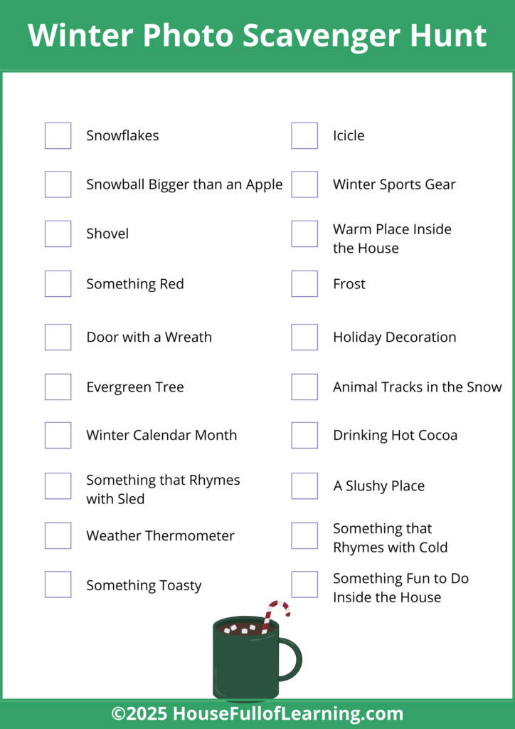 Winter Photo Scavenger Hunt