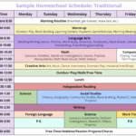 Sample Homeschool Schedule Traditional